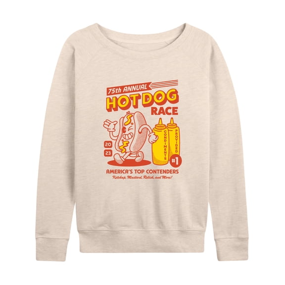 Instant Message - Hot Dog Race - Women's Lightweight French Terry Long Sleeve Shirt
