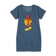 thumbnail image 1 of Instant Message - Hot Dog Skater - Toddler And Youth Girls Fleece Dress, 1 of 6