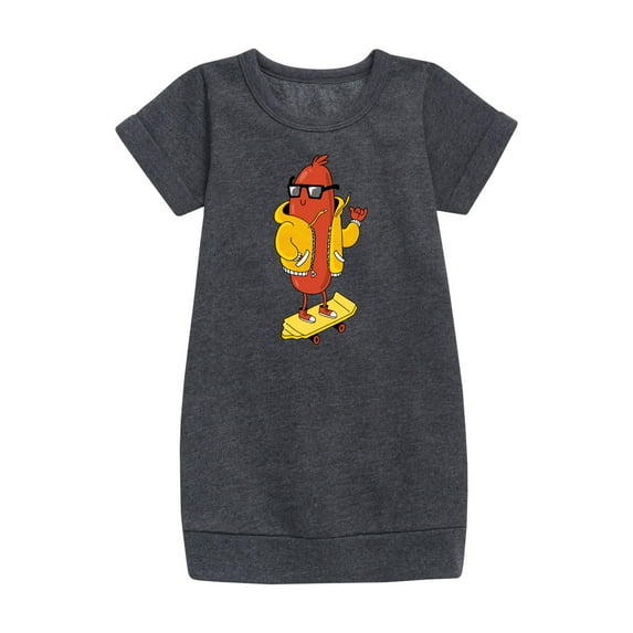 Instant Message - Hot Dog Skater - Toddler And Youth Girls Fleece Dress