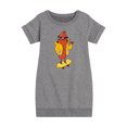 thumbnail image 1 of Instant Message - Hot Dog Skater - Toddler And Youth Girls Fleece Dress, 1 of 6
