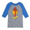 thumbnail image 1 of Instant Message - Hot Dog Skater - Toddler And Youth Raglan Graphic T-Shirt, 1 of 5