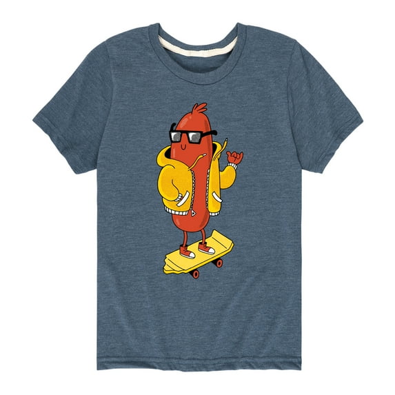 Instant Message - Hot Dog Skater - Toddler And Youth Short Sleeve Graphic T-Shirt