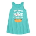 thumbnail image 1 of Instant Message - Hot Dogs And Home Runs - Girls Aline Dress, 1 of 5