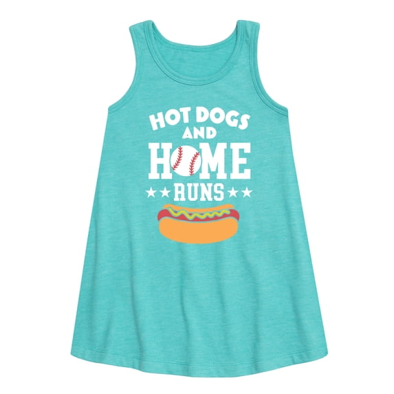 Instant Message - Hot Dogs And Home Runs - Girls Aline Dress