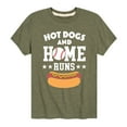 thumbnail image 1 of Instant Message - Hot Dogs And Home Runs - Youth Short Sleeve Tee, 1 of 6