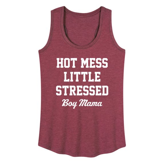 Instant Message - Hot Mess Boy Mama - Women's Racerback Tank Top