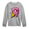 thumbnail image 1 of Instant Message - Hot Weather & Melting Ice Cream - Toddler & Youth Long Sleeve Graphic T-Shirt, 1 of 6