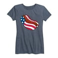 thumbnail image 1 of Instant Message - Hotdog, American Flag Patriotic Memorial Day - Women's Short Sleeve Graphic T-Shirt, 1 of 5