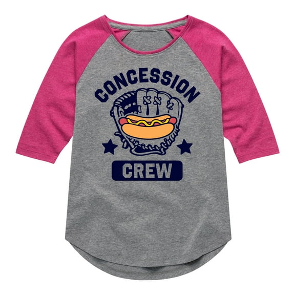 Instant Message - Hotdog Concession Crew - Girls Shirt Tail Raglan