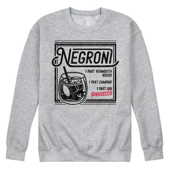 Instant Message - How to Make a Negroni Prosecco - Men's Crew Neck Fleece Pullover