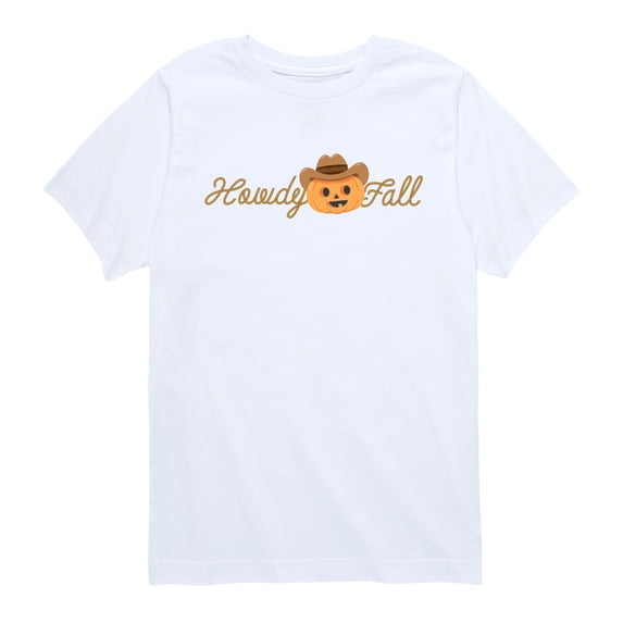 Instant Message - Howdy Fall Pumpkin Short Sleeve Graphic T-Shirt