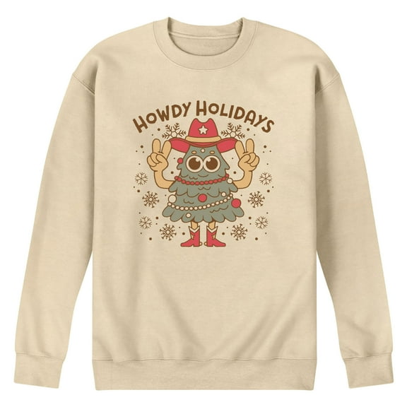Instant Message - Howdy Holidays - Men's Long Sleeve Crew Fleece Sweatshirt