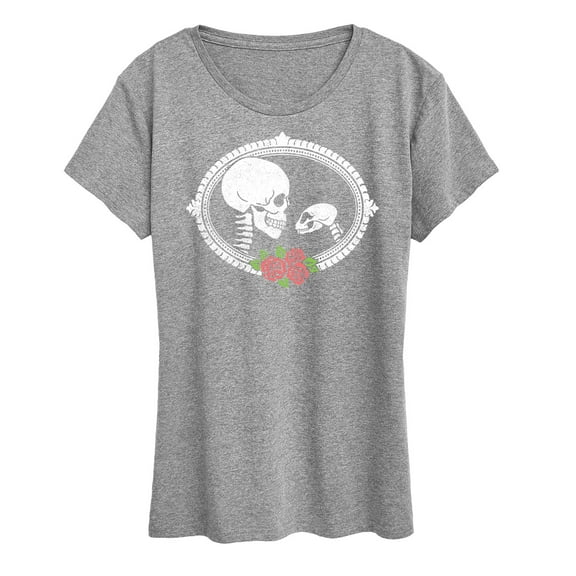 Instant Message - Human And Cat Skull - Women's Short Sleeve Graphic T-Shirt