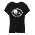 thumbnail image 1 of Instant Message - Human And Cat Skull - Women's Short Sleeve Graphic T-Shirt, 1 of 6