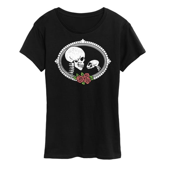 Instant Message - Human And Cat Skull - Women's Short Sleeve Graphic T-Shirt