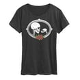 thumbnail image 1 of Instant Message - Human And Cat Skull - Women's Short Sleeve Graphic T-Shirt, 1 of 6