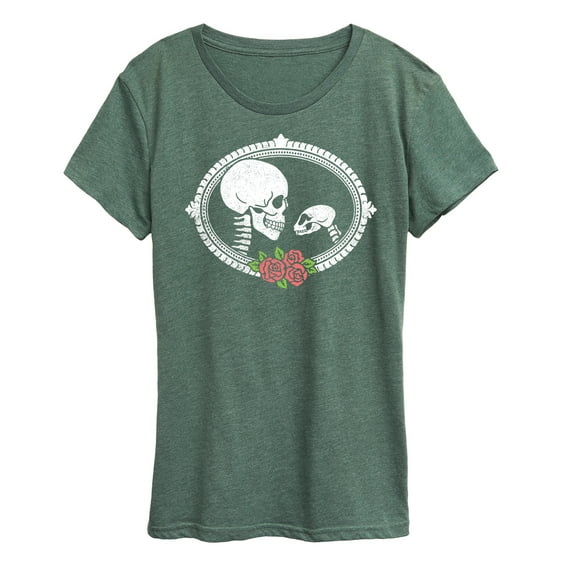 Instant Message - Human And Cat Skull - Women's Short Sleeve Graphic T-Shirt