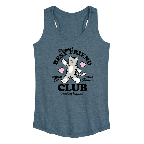 Instant Message - Humans Best Friend Club Cat - Women's Racerback Tank Top
