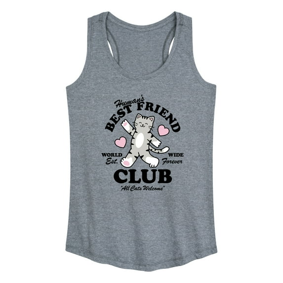 Instant Message - Humans Best Friend Club Cat - Women's Racerback Tank Top