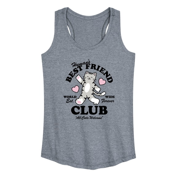 Instant Message - Humans Best Friend Club Cat - Women's Racerback Tank Top
