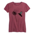 thumbnail image 1 of Instant Message - Hummingbird And Dandelion - Women's Short Sleeve Graphic T-Shirt, 1 of 5