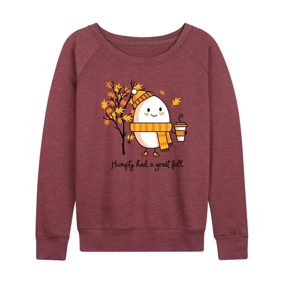 Instant Message - Humpty Had A Great Fall - Women's Lightweight French Terry Long Sleeve Shirt