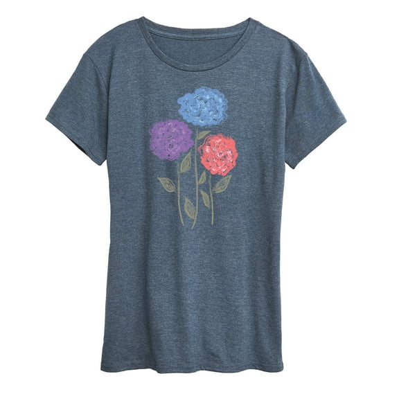 Instant Message - Hydrangeas - Women's Short Sleeve Graphic T-Shirt