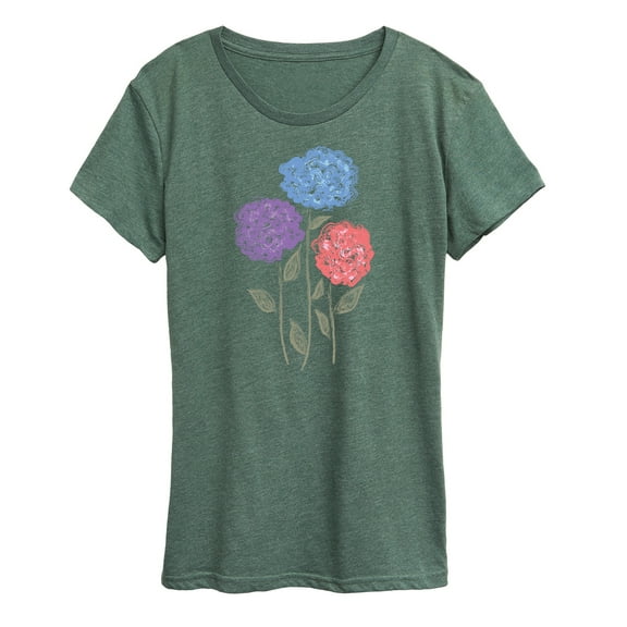 Instant Message - Hydrangeas - Women's Short Sleeve Graphic T-Shirt