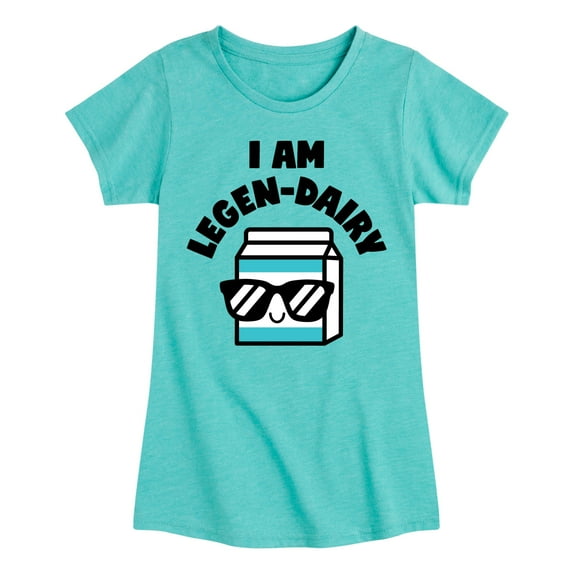 Instant Message - I Am Legen-Dairy - Cool Milk Carton - Toddler & Youth Girls Short Sleeve Graphic T-Shirt