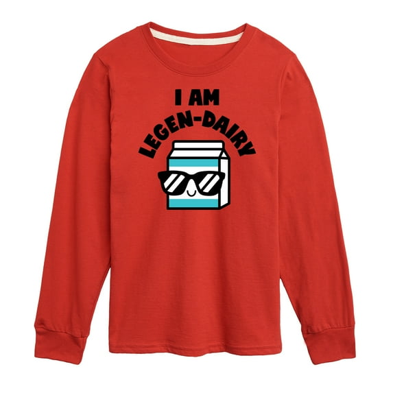 Instant Message - I Am Legen-Dairy - Cool Milk Carton - Toddler & Youth Long Sleeve Graphic T-Shirt