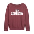 thumbnail image 1 of Instant Message - I Am Somebody Lightweight French Terry Wide Neck Long Sleeve Graphic Shirt, 1 of 5