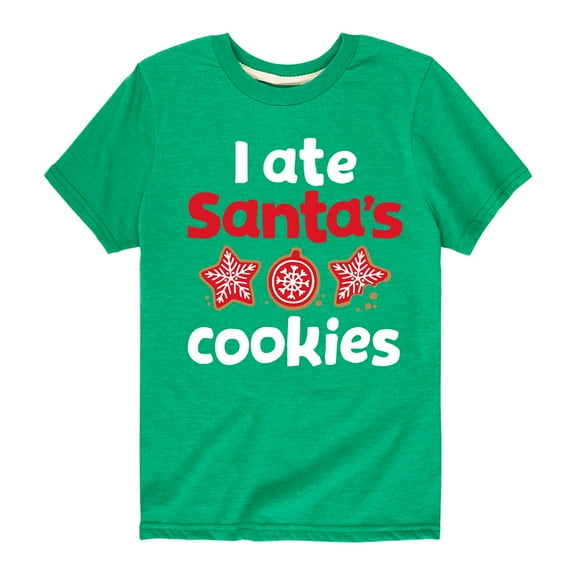 Instant Message - I Ate Santas Cookies - Toddler And Youth Boys Short Sleeve T-Shirt