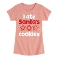 thumbnail image 1 of Instant Message - I Ate Santas Cookies - Toddler And Youth Girls Short Sleeve T-Shirt, 1 of 5
