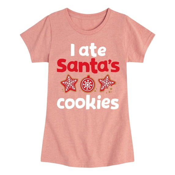 Instant Message - I Ate Santas Cookies - Toddler And Youth Girls Short Sleeve T-Shirt