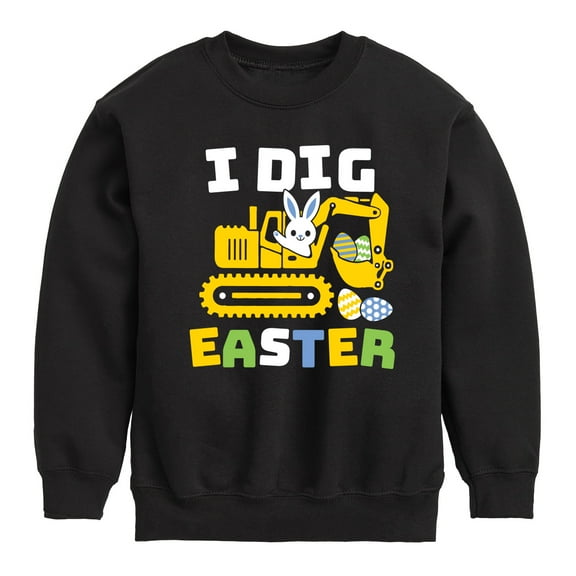 Instant Message - I Dig Easter - Toddler & Youth Crewneck Fleece Sweatshirt
