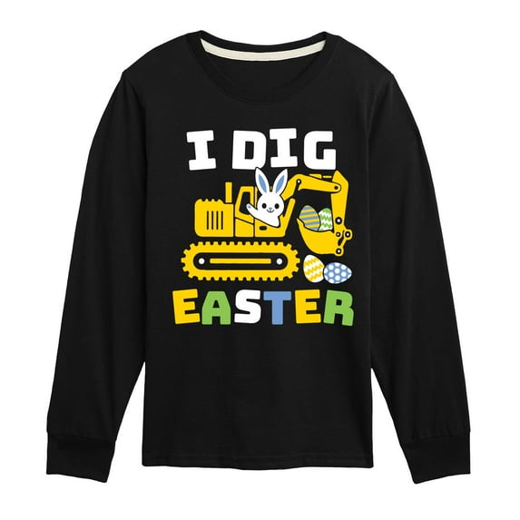 Instant Message - I Dig Easter - Toddler & Youth Long Sleeve Graphic T-Shirt