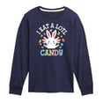 thumbnail image 1 of Instant Message - I Eat Alotl Candy - Toddler And Youth Long Sleeve Graphic T-Shirt, 1 of 6