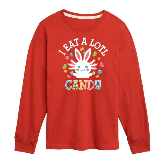 Instant Message - I Eat Alotl Candy - Toddler And Youth Long Sleeve Graphic T-Shirt