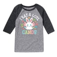 thumbnail image 1 of Instant Message - I Eat Alotl Candy - Toddler And Youth Raglan Graphic T-Shirt, 1 of 5