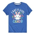 thumbnail image 1 of Instant Message - I Eat Alotl Candy - Toddler And Youth Short Sleeve Graphic T-Shirt, 1 of 6