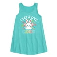 thumbnail image 1 of Instant Message - I Eat Alotl Candy - Toddler and Youth Girls A-line Dress, 1 of 5