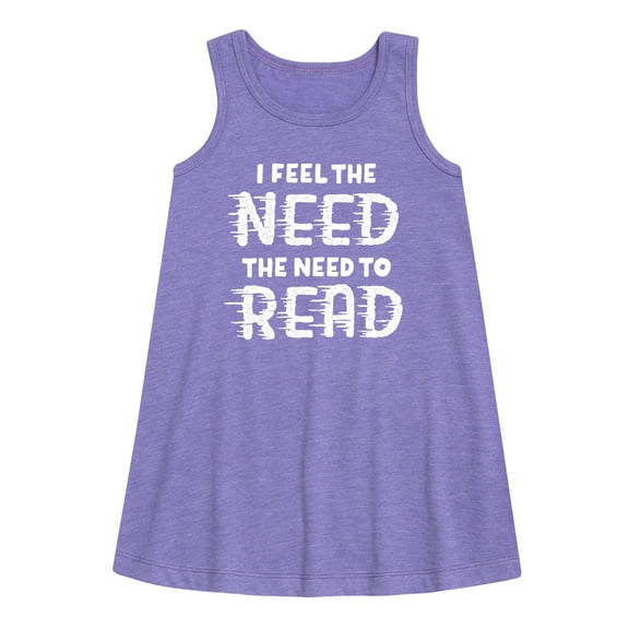 Instant Message - I Feel The Need To Read - Toddler and Youth Girls A-line Dress