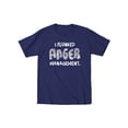 thumbnail image 1 of Instant Message - I Flunked Anger Management Funny Cool Trendy - Men's Short Sleeve Graphic T-Shirt-Navy-3 X-Large-3XL, 1 of 5