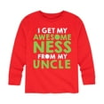 thumbnail image 1 of Instant Message - I Get Awesomeness From My Uncle - Toddler And Youth Long Sleeve Graphic T-Shirt, 1 of 6