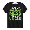 thumbnail image 1 of Instant Message - I Get Awesomeness From My Uncle - Toddler And Youth Short Sleeve Graphic T-Shirt, 1 of 5