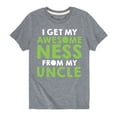 thumbnail image 1 of Instant Message - I Get Awesomeness From My Uncle - Toddler And Youth Short Sleeve Graphic T-Shirt, 1 of 5