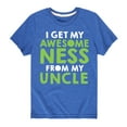 thumbnail image 1 of Instant Message - I Get Awesomeness From My Uncle - Toddler And Youth Short Sleeve Graphic T-Shirt, 1 of 5