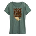 thumbnail image 1 of Instant Message - I Got That Dog In Me; Dog Pooping - Women's Short Sleeve Graphic T-Shirt, 1 of 7