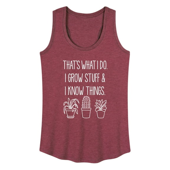 Instant Message - I Grow Stuff And Know Things - Women's Racerback Tank Top