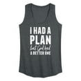 thumbnail image 1 of Instant Message - I Had A Plan but God had a Better One - Women's Racerback Tank Top, 1 of 6